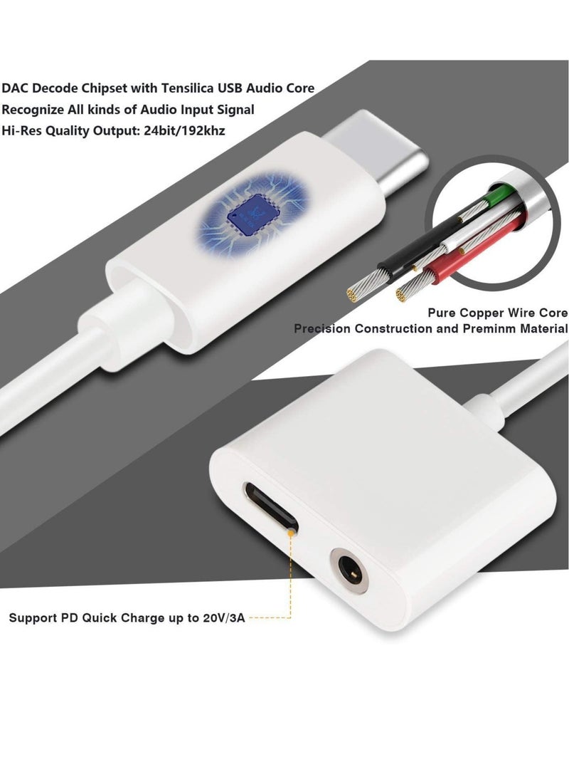 ELTRAZONE USB C to 3.5mm Headphone and Charger Adapter,2 in 1 USB C to Aux Audio Jack with PD 60W Fast Charging Dongle Fit with Galaxy S22 Ultra/S21 Ultra/S20/S20+ Ultra, - Image 5