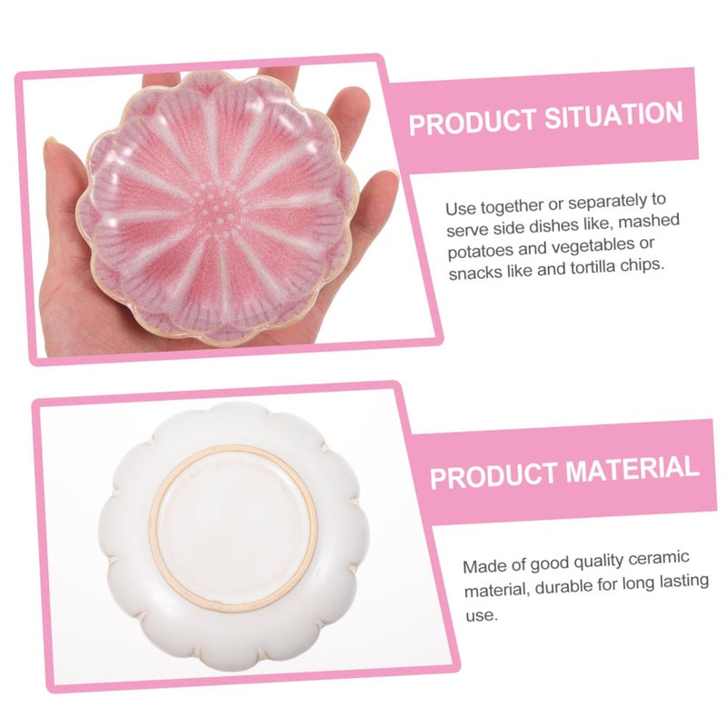 Elegant Ceramic Seasoning Plate Petal Design For Snacks Desserts Home Restaurant - Image 5