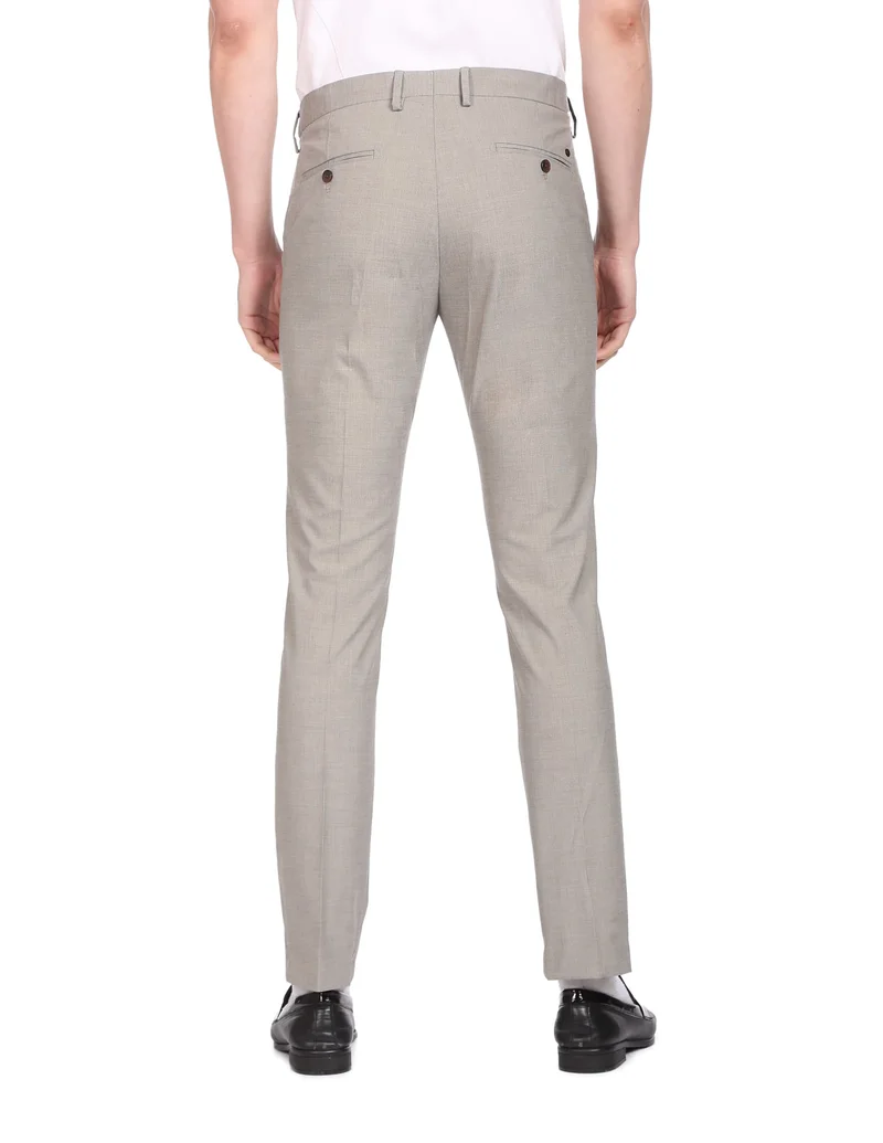 Arrow  Hudson Tailored Fit Oxford Trousers for Men | Best Price UAE