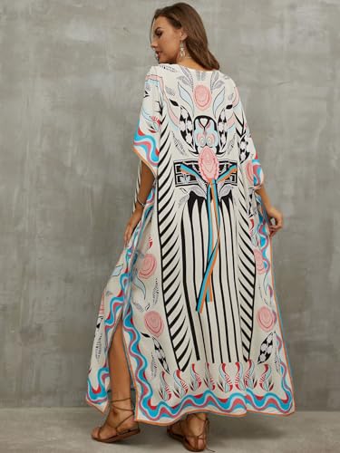 IMAGEKOPE Kaftan Dresses for Women Plus Size Bathing Suit Cover up Caftan Maxi Beach Dresses - Image 5