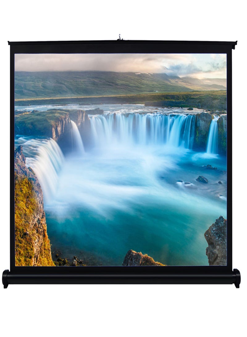 40-inch HD Projection Screen Manual Pull Up Folding Tabletop Projecting Screen Aspect Ratio 4:3 Portable Projection Screen for DLP Projector Handheld Projector  - Image 1