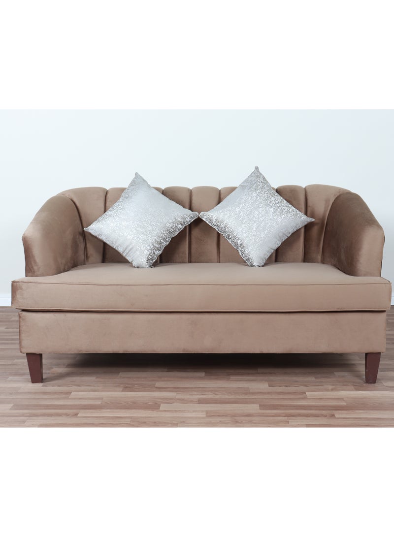 HOMEVEO Elegant and comfortable living room set with luxurious design 4 pieces - 7 seats - 3-seater sofa - 2-seater sofa - 2 brown single chairs 200x63x80 cm  - Image 3