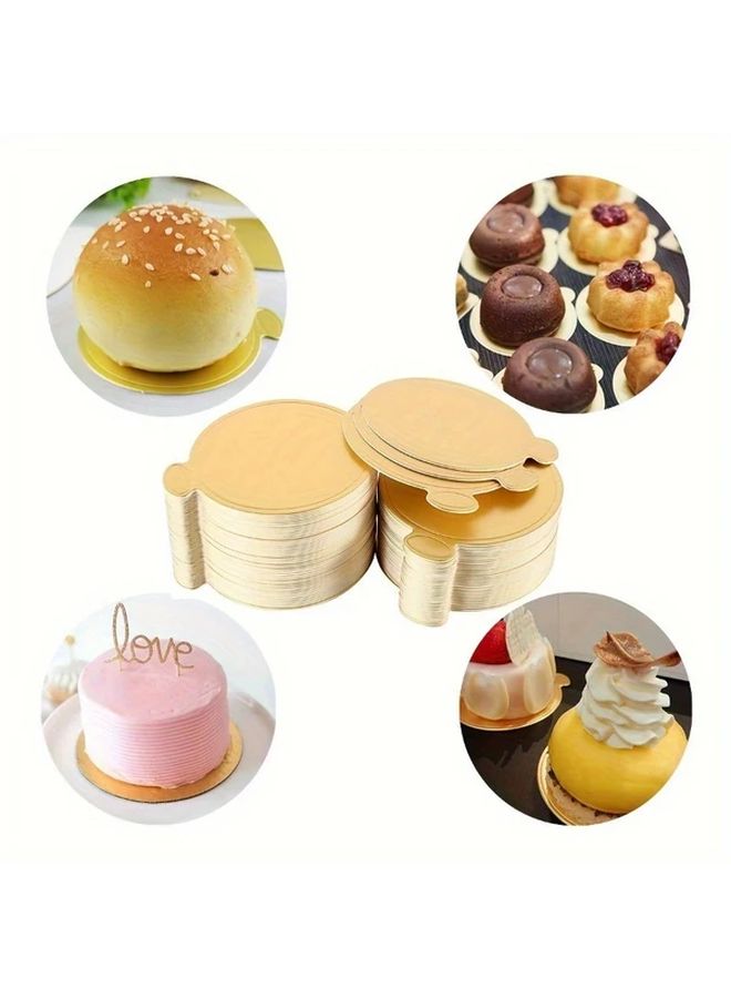 30pcs 9cm Golden Round Cake Boards Disposable Paper Cupcake Liners for Wedding Birthday Party - Image 2