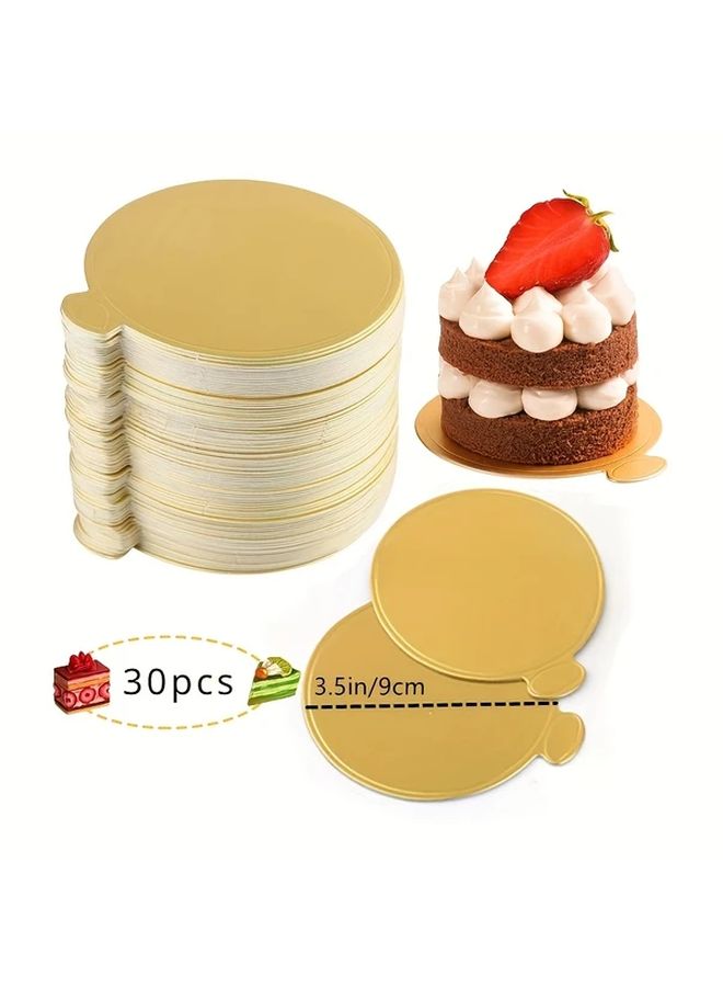 30pcs 9cm Golden Round Cake Boards Disposable Paper Cupcake Liners for Wedding Birthday Party - Image 5