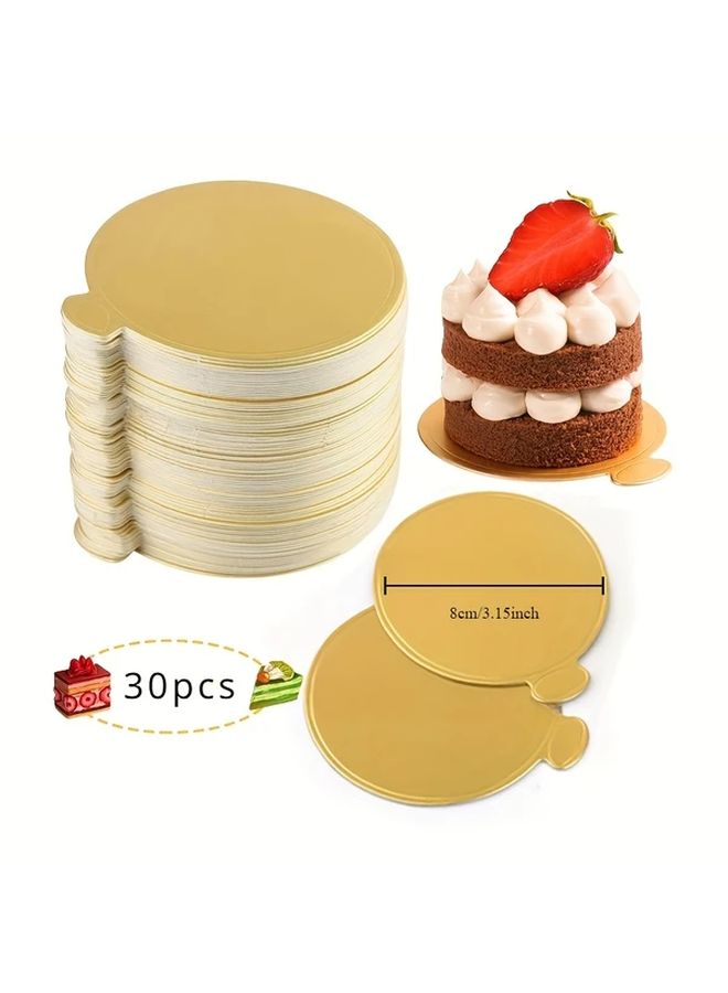 30pcs 9cm Golden Round Cake Boards Disposable Paper Cupcake Liners for Wedding Birthday Party - Image 3