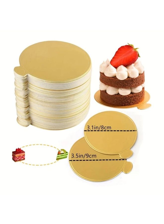 30pcs 9cm Golden Round Cake Boards Disposable Paper Cupcake Liners for Wedding Birthday Party - Image 4
