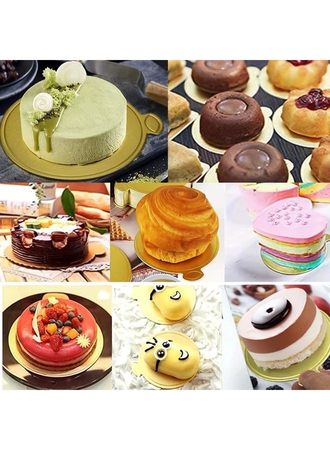 30pcs 9cm Golden Round Cake Boards Disposable Paper Cupcake Liners for Wedding Birthday Party - Image 1