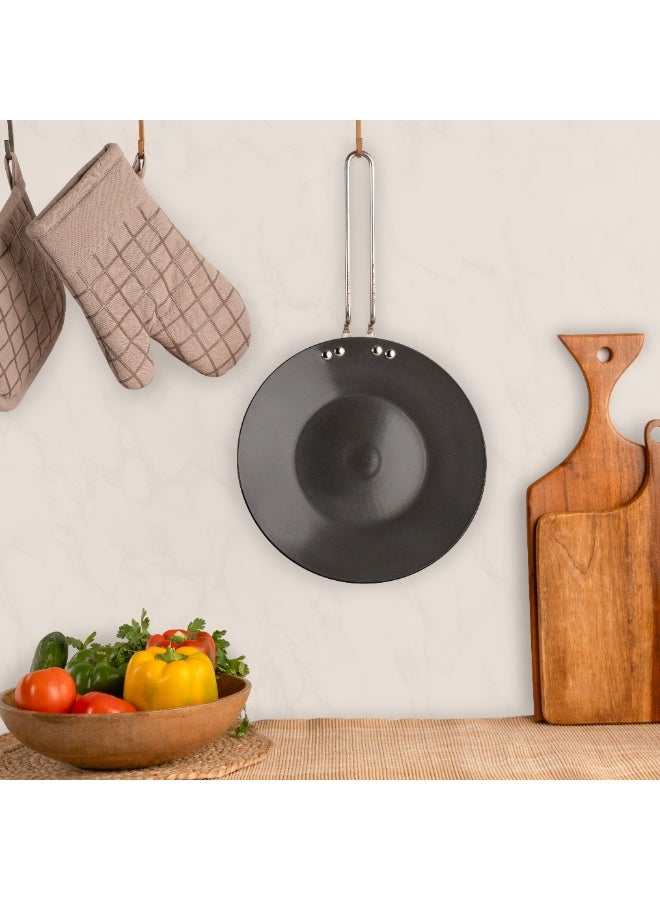 NIRLEP Ebony Induction Base Concave Griddle Tawa 26 cm | No Bending, Even & Fast Heat Distribution, Metal Spoon Friendly, Glossy Finish, Induction Compatible, Gas Stove Compatible  - Image 4