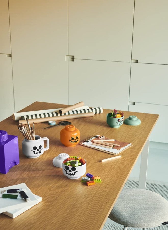 Room Copenhagen LEGO Storage Head (Mini) - Pumpkin - 4 x 4.5 Inches (10.2 x 11.5 cm) - Stackable Plastic Storage Box with Lid for Kids' Toy Organizer and Room Decor - Image 3
