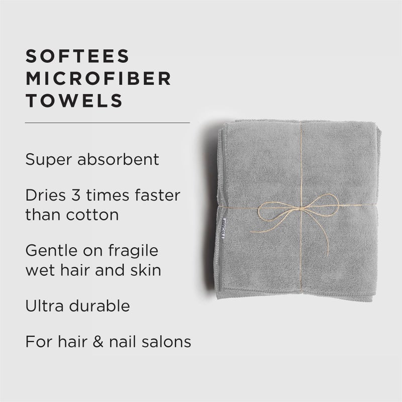 Fromm Softees Microfiber Salon Hair Towels for Hairstylists, Barbers, Spa, Gym in Grey, 16" by 29", 10 count Perfect Hair Care Towel for Drying Curly, Long, Wavy Hair - Image 2