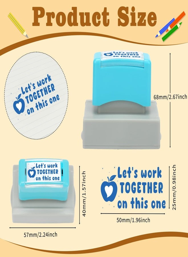 HEYTIMI 4 Pcs Teacher Stamps for Classroom Self-Inking Cute Motivational Encouraging Stamps Colorful Rubber Stamp Checkbox for Grading Homework Students Behavior Reward Back to School Dormitory Teacher Gifts - Image 2