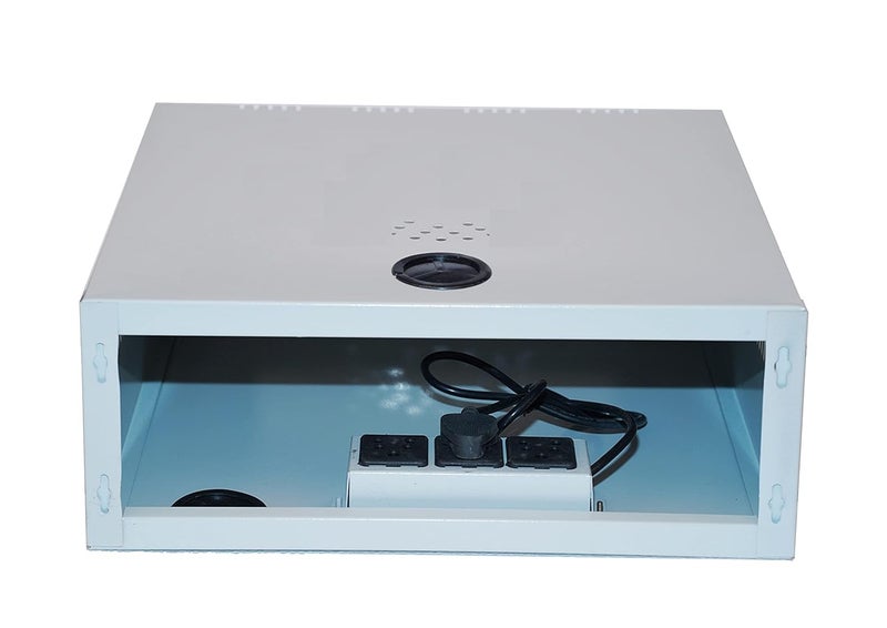 Sanmark Sanmark 2U CCTV DVR RackServerNVRNetwork Protector Rack Transparent Glass Door with 3 Power Socket Plug Cabinet Box Metal 2U Size40cm X 40cm X 15cm - Image 5