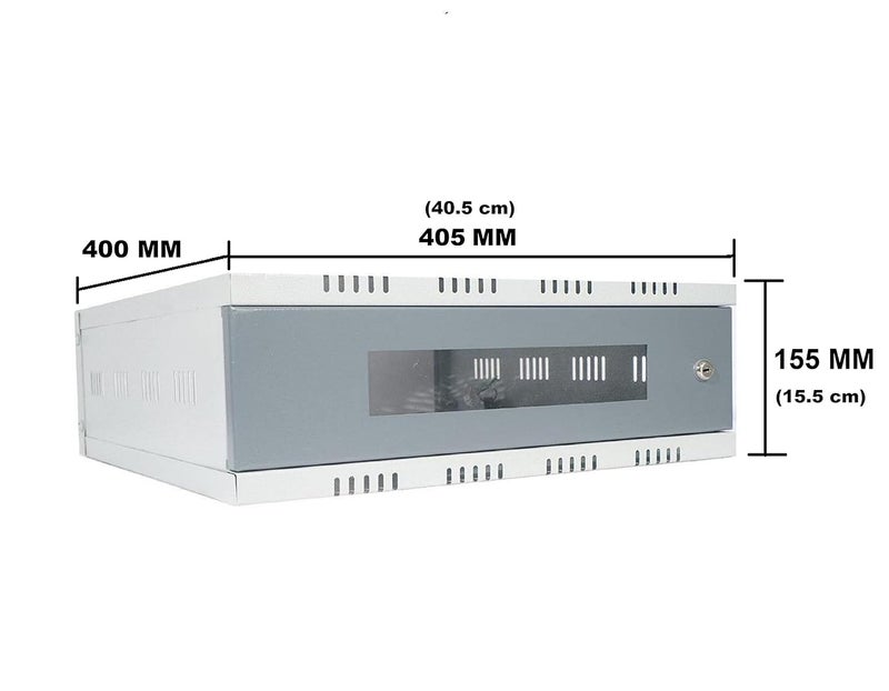 Sanmark Sanmark 2U CCTV DVR RackServerNVRNetwork Protector Rack Transparent Glass Door with 3 Power Socket Plug Cabinet Box Metal 2U Size40cm X 40cm X 15cm - Image 2