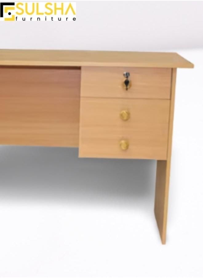 SULSHA - Computer Table , Study Desk ,Office Table , With Storage Drawer Beige 120cm - Image 1