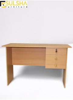 Computer Table , Study Desk ,Office Table , With Storage Drawer Beige 120cm