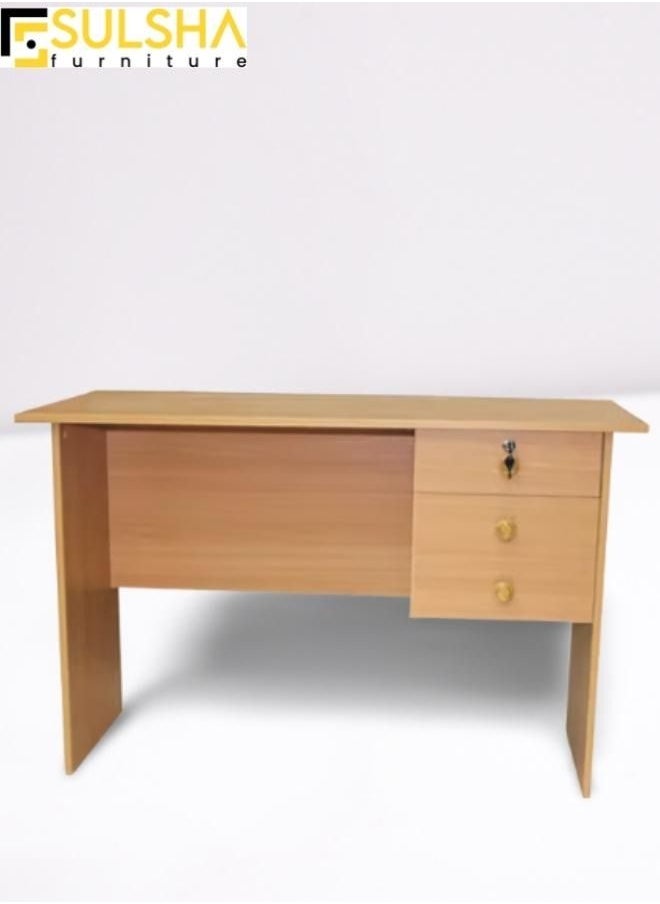 SULSHA - Computer Table , Study Desk ,Office Table , With Storage Drawer Beige 120cm - Image 1