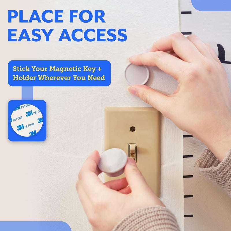 Eco-Baby Universal Replacement Keys for Magnetic Cabinet Locks [2 Universal Keys] Child Safety for Drawers and Cabinets - 2 Keys for Child Proof Kitchen Bathroom Cabinet Locks - Image 3