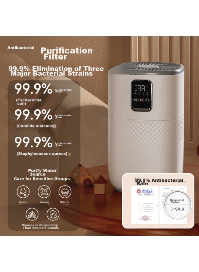 Supor Mist-free Humidifier For Bedroom, Baby, Pregnant Women, Cold Steam Evaporation Air Humidifier, Purification, Intelligent Constant Humidity, Antibacterial, Home Desktop Humidifier Ehtn-06e - Image 3