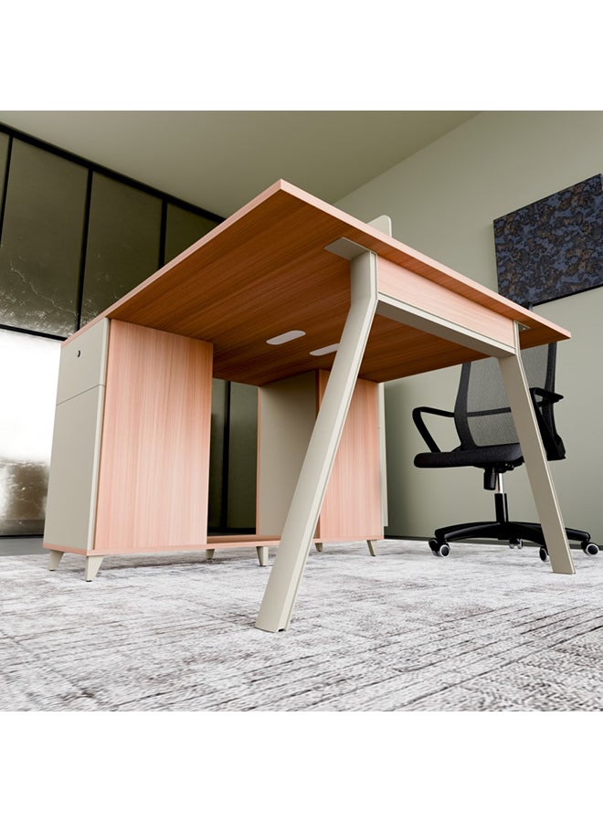 NEO FRONT FURNITURE Single Office Table with Drawer – 1200×600×750mm Compact Workstation Desk with Full MDF Leg Support, Executive Desk for One Person (XS-Y-Z12)  - Image 3