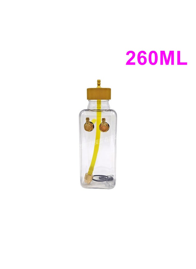 Direct Sale Model Aircraft Transparent Fuel Tank Model Aircraft Anti-gasoline Methanol Universal Oil Pot CNC Aluminum Alloy Cover-Color:Transparent Oil Tank 260ml Double Nozzle  - Image 1