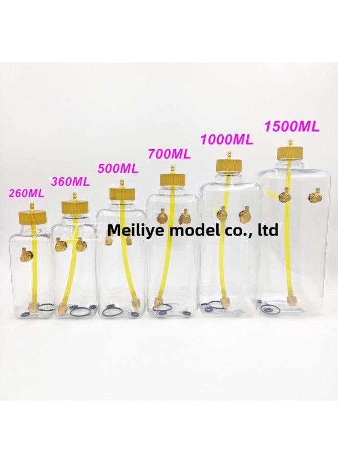 Direct Sale Model Aircraft Transparent Fuel Tank Model Aircraft Anti-gasoline Methanol Universal Oil Pot CNC Aluminum Alloy Cover-Color:Transparent Oil Tank 260ml Double Nozzle  - Image 2
