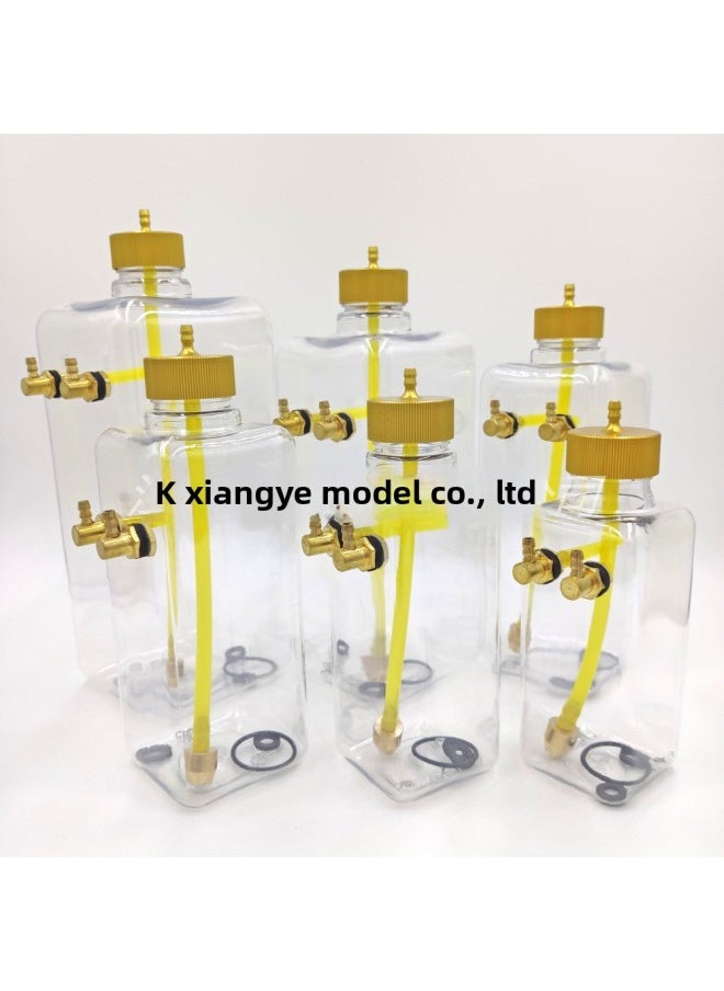 Direct Sale Model Aircraft Transparent Fuel Tank Model Aircraft Anti-gasoline Methanol Universal Oil Pot CNC Aluminum Alloy Cover-Color:Transparent Oil Tank 260ml Double Nozzle  - Image 4