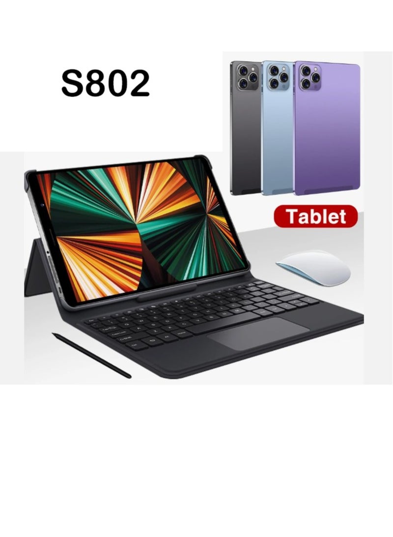 8 -Inch ITouch Smart Tablet S803 Android 12.1 Tab With 256GB ROM 8GB RAM Quad Core Wi-Fi 5G LTE Dual Sim with Wireless Keyboard Mouse and PU Tablet Cover - Black