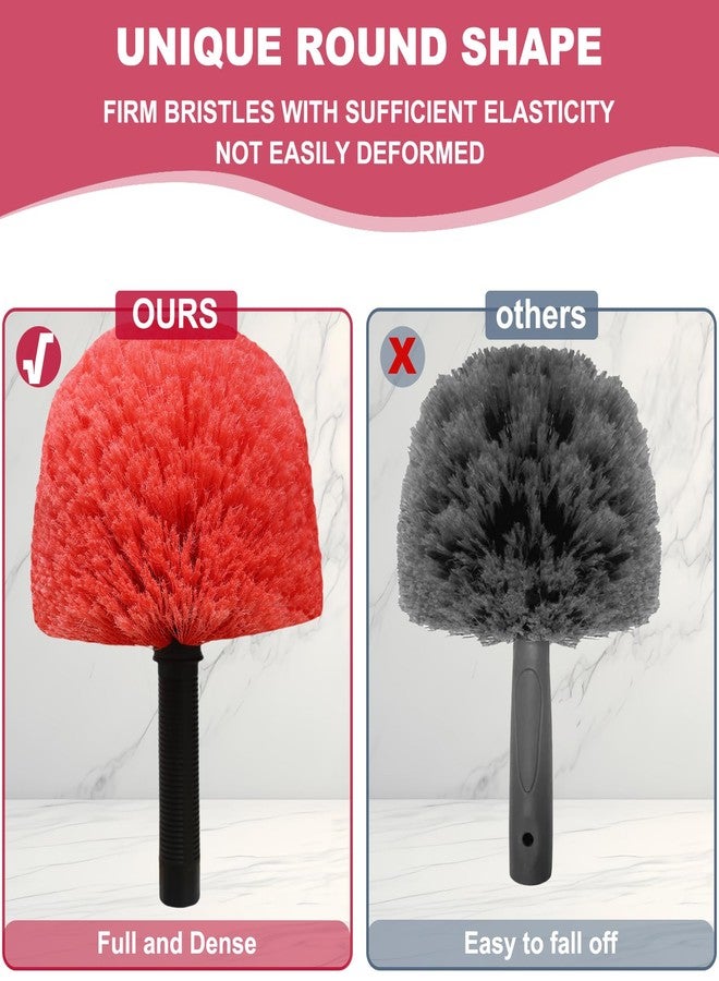 M-jump Twist-On Cobweb Duster Head Brush - Indoor & Outdoor Spider Web Cleaning Solution - Fits Standard Acme Threaded Poles - Durable & Versatile Spider Web Corner Cleaner Duster Brush Head Only - Red - Image 3