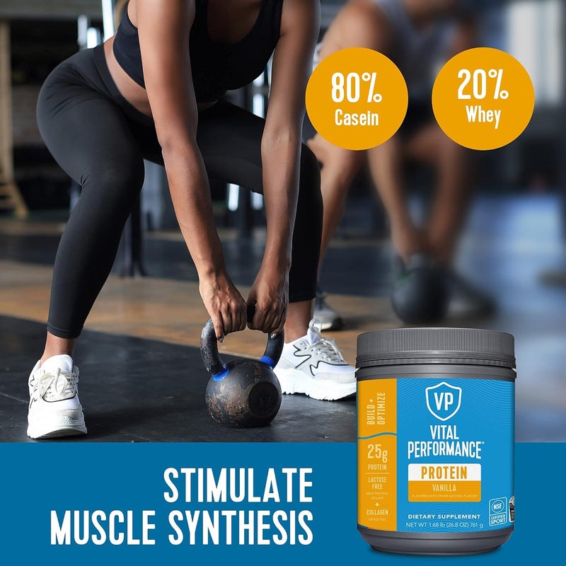 Vital Proteins مسحوق بروتين فيتال بيرفورمانس، 25 جرام بروتين حليب معزول خالي من اللاكتوز، مزيج كازين ووي، معتمد من NSF للرياضة، 10 جرام ببتيدات كولاجين من حيوانات تتغذى على العشب، 8 جرام أحماض أمينية أساسية، 5 جرام أحماض أمينية متفرعة، بنكهة فانيليا خالية من الجلوتين، 1.68 رطل - Image 4