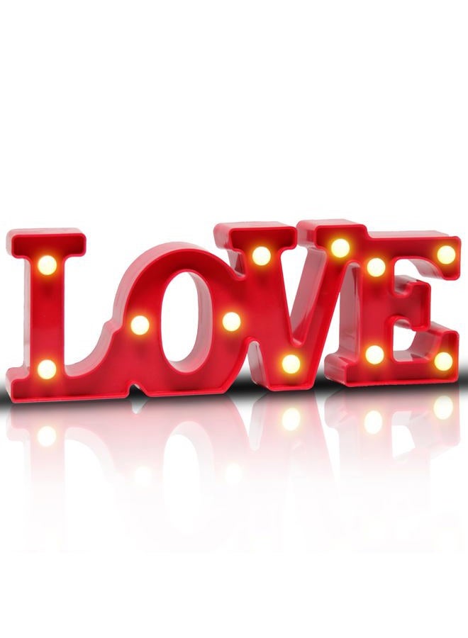 YiaMia Red Love Decor, Valentine & Mothers Day Mom Gifts, Battery Powered Love Sign Night Light, Girlfriend & Birthday Decorations - Image 1