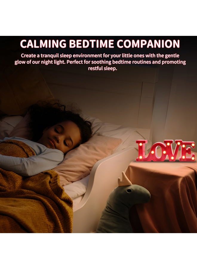 YiaMia Red Love Decor, Valentine & Mothers Day Mom Gifts, Battery Powered Love Sign Night Light, Girlfriend & Birthday Decorations - Image 4
