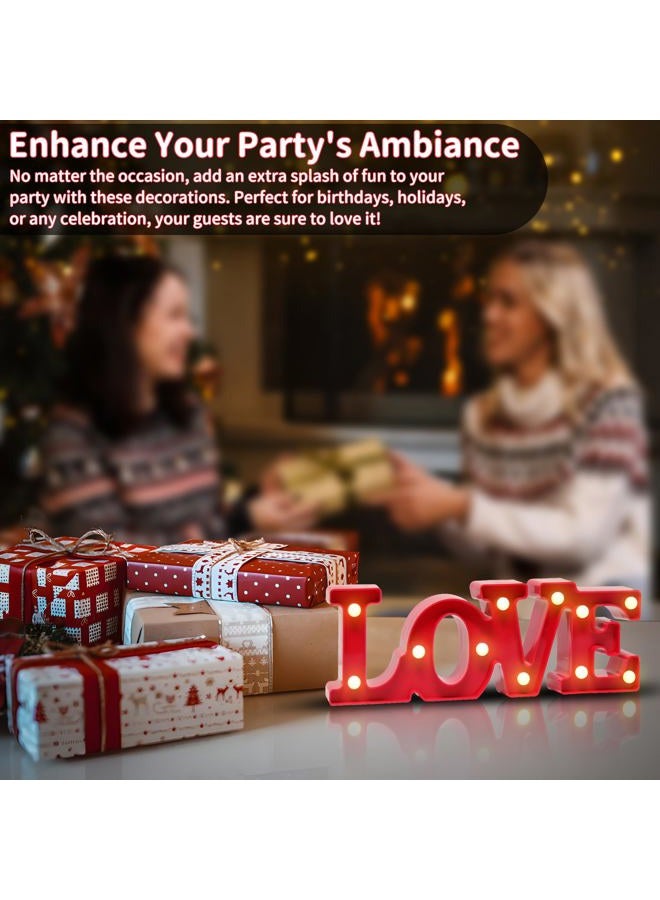 YiaMia Red Love Decor, Valentine & Mothers Day Mom Gifts, Battery Powered Love Sign Night Light, Girlfriend & Birthday Decorations - Image 5