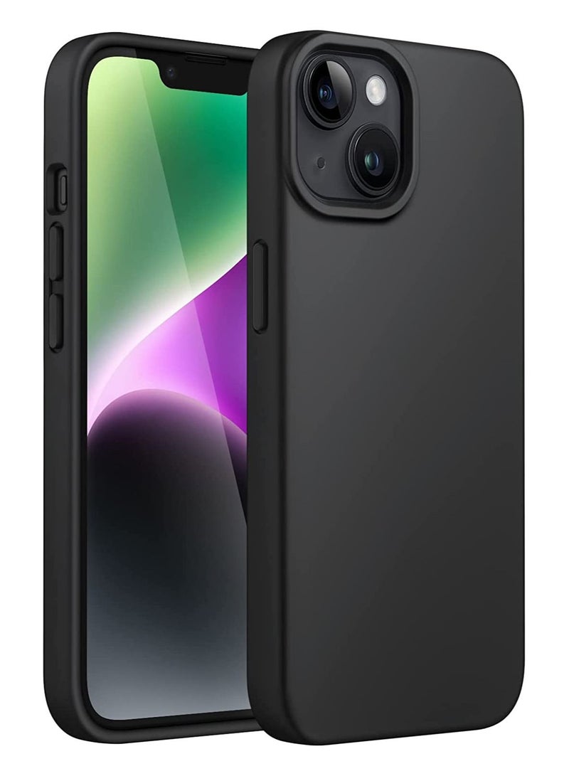 IAF Silicone Case Compatible with IPhone 14 Plus 6.7 - Inch, Silky Soft Touch Full Body Protective Case, Shockproof Cover with Microfiber Lining (Black) - Image 1