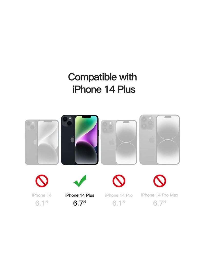 IAF Silicone Case Compatible with IPhone 14 Plus 6.7 - Inch, Silky Soft Touch Full Body Protective Case, Shockproof Cover with Microfiber Lining (Black) - Image 2