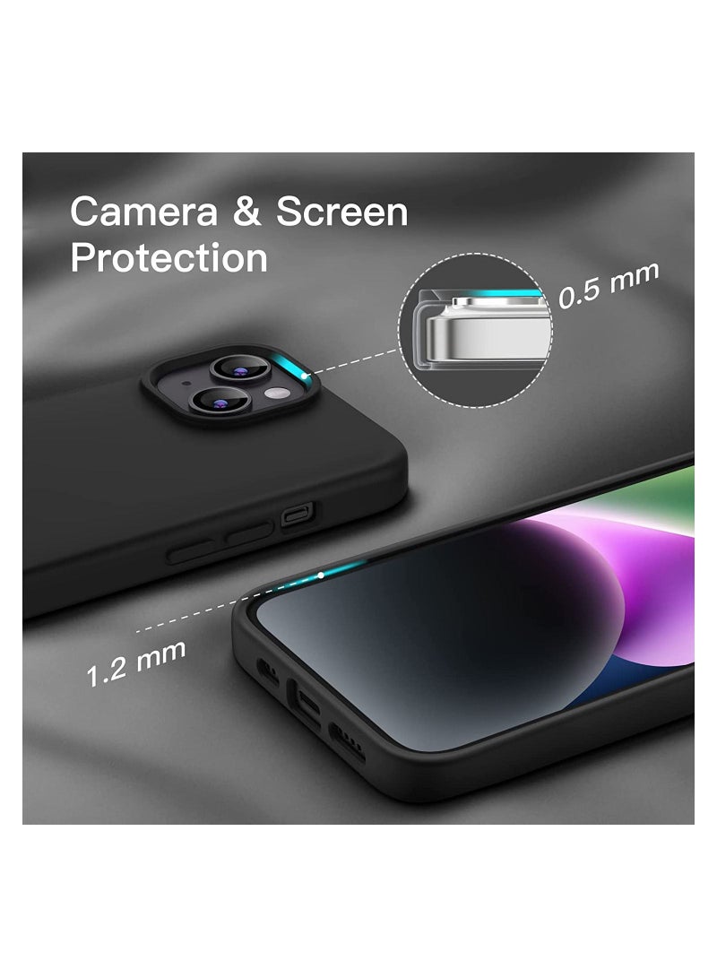 IAF Silicone Case Compatible with IPhone 14 Plus 6.7 - Inch, Silky Soft Touch Full Body Protective Case, Shockproof Cover with Microfiber Lining (Black) - Image 3