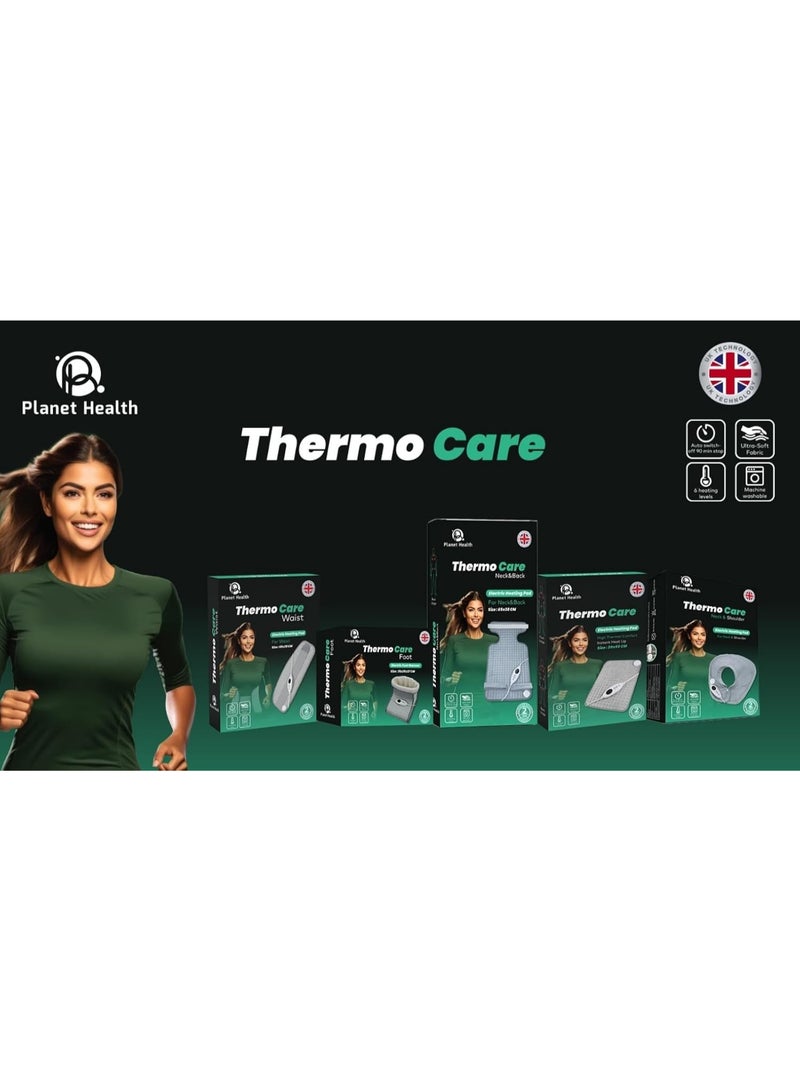 صحة الكوكب وسادة تدفئة كهربائية من ثيرموكير للرقبة والظهر، 65 × 38 سم، قماش فائق النعومة، قابلة للغسل في الغسالة، إيقاف تشغيل تلقائي بعد 90 دقيقة، ضمان لمدة عامين - Image 4