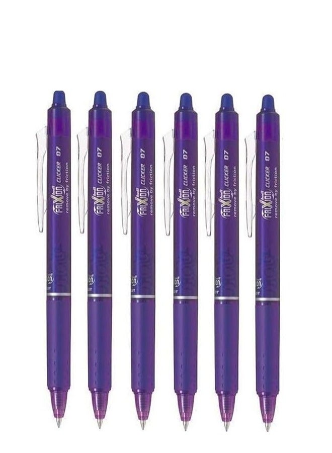 بايلوت مجموعة أقلام فريكسيون كليكر القابلة للمسح مكونة من 12 قطعة باللون الأرجواني - Image 2