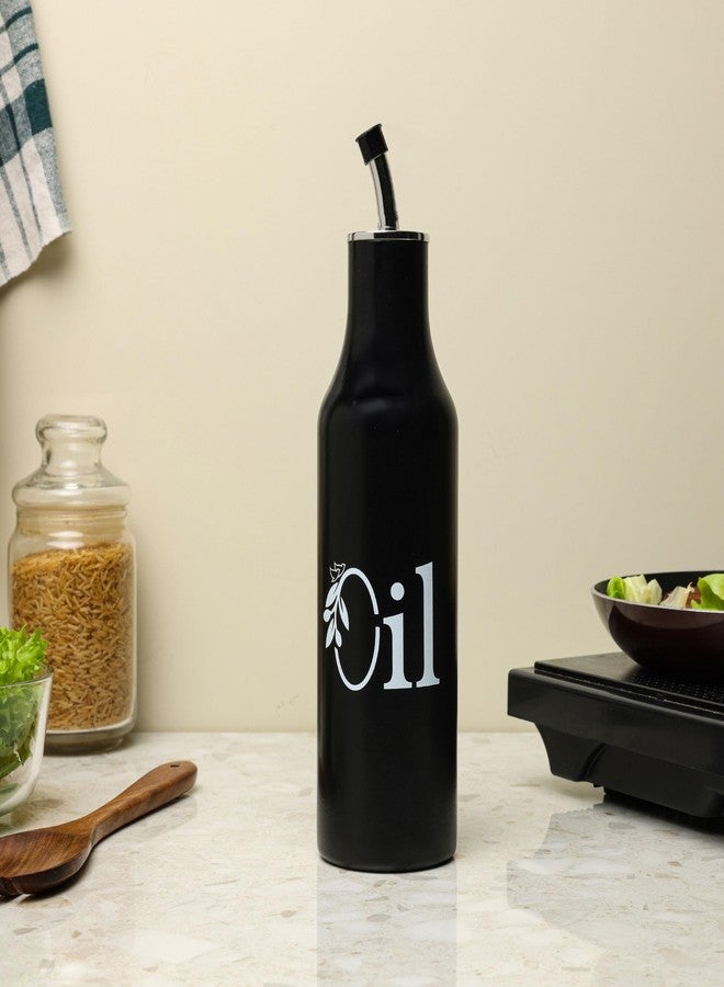 dudki 1 Litre Stainless Steel Oil Pourer | Oil Dispenser For Kitchen | Cooking Oil Bottle For Kitchen | Cooking, Home, Restaurant (Matt Black) - Image 5