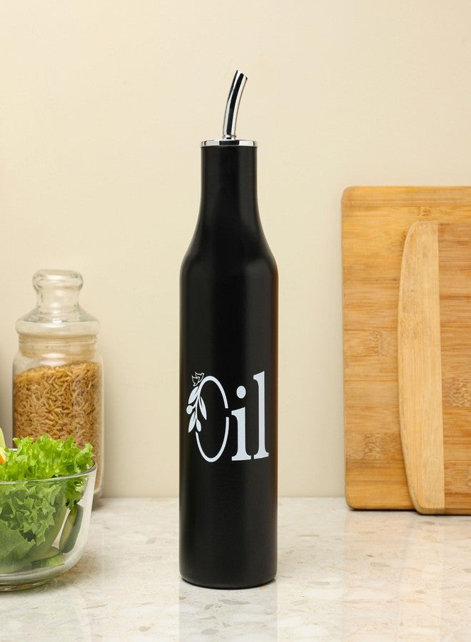 dudki 1 Litre Stainless Steel Oil Pourer | Oil Dispenser For Kitchen | Cooking Oil Bottle For Kitchen | Cooking, Home, Restaurant (Matt Black) - Image 2