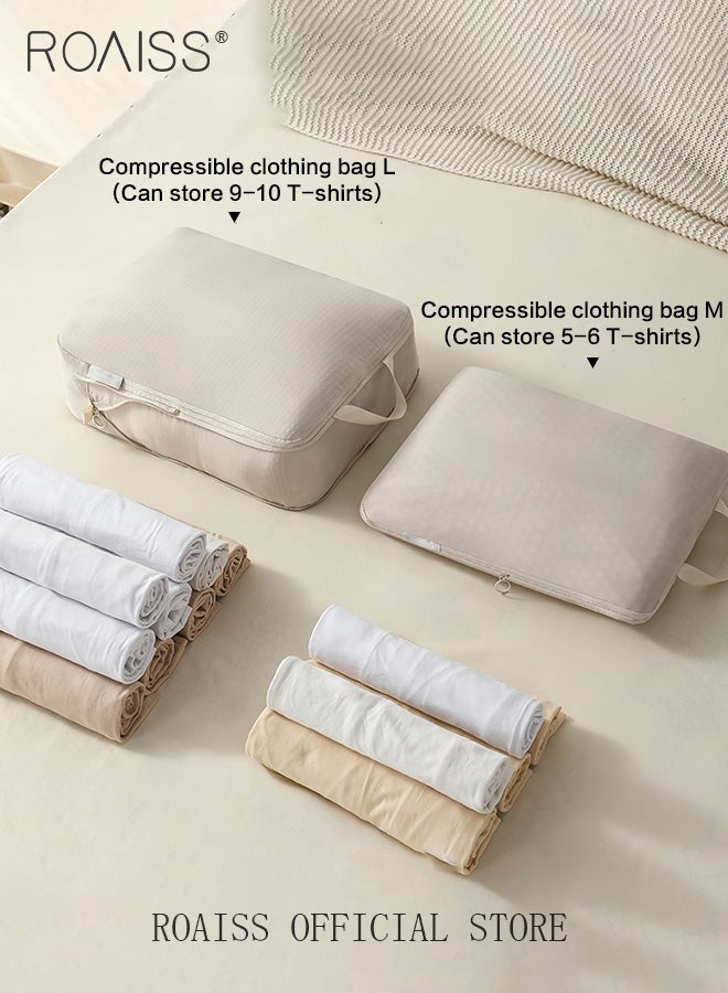 roaiss 6 PCS Travel Accessories Packing Organizers Compression Packing Cubes for Men and Women Lightweight Travel Luggage Organizer for Clothes Shoes Toiletries or Accessories Large Capacity Moisture Proof Storage Bags for Carry on Suitcases - Image 3