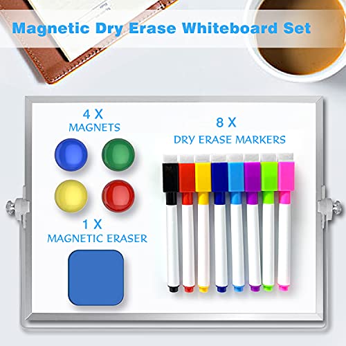 OWill Dry Erase White Board, 8” X 12” Small Whiteboard with Stand, Mini Whiteboard A4 Magnetic Desktop Board & Portable Double-Sided White Board Easel for Kids Drawing in School & Home - Image 2