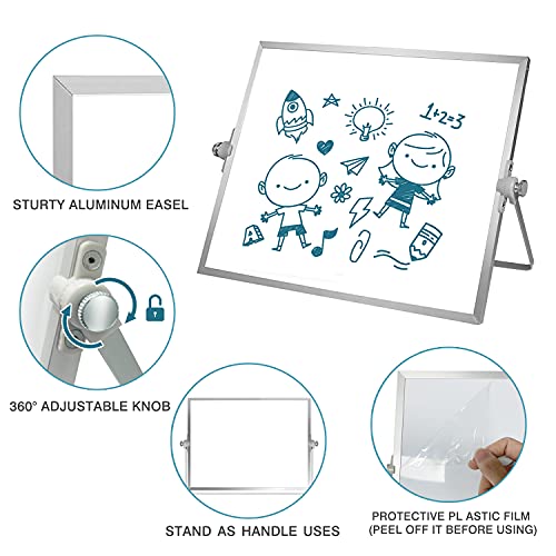 OWill Dry Erase White Board, 8” X 12” Small Whiteboard with Stand, Mini Whiteboard A4 Magnetic Desktop Board & Portable Double-Sided White Board Easel for Kids Drawing in School & Home - Image 3