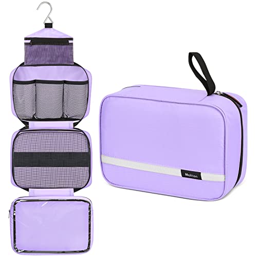 Maliton Toiletry Bag for Men & Women Travel Toiletry Bag Hanging Toiletry Bag Hygiene Organizer with 4 Compartments Waterproof Bathroom Shower Bag Large Toiletries Travel Bag (Purple) - Image 5