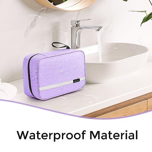 Maliton Toiletry Bag for Men & Women Travel Toiletry Bag Hanging Toiletry Bag Hygiene Organizer with 4 Compartments Waterproof Bathroom Shower Bag Large Toiletries Travel Bag (Purple) - Image 2