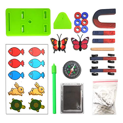 EUDAX Labs Junior Science N/S Magnet Set for Education Science Experiment Tools Icluding Bar/Ring/Horseshoe/Compass Magnets - Image 1