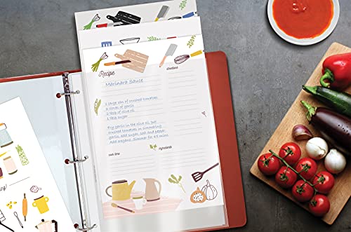 Better Kitchen Products Recipe Sheet Protectors Full Page, 8.5 x 11 inch, 30 Pack, Heavyweight, Top Load, by Better Kitchen Products, Page Protector Binder Sheets, 3-Hole Punched, for Recipe Binders, 30 Pack - Image 5