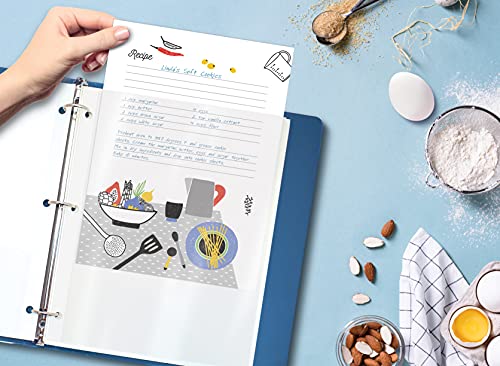 Better Kitchen Products Recipe Sheet Protectors Full Page, 8.5 x 11 inch, 30 Pack, Heavyweight, Top Load, by Better Kitchen Products, Page Protector Binder Sheets, 3-Hole Punched, for Recipe Binders, 30 Pack - Image 4