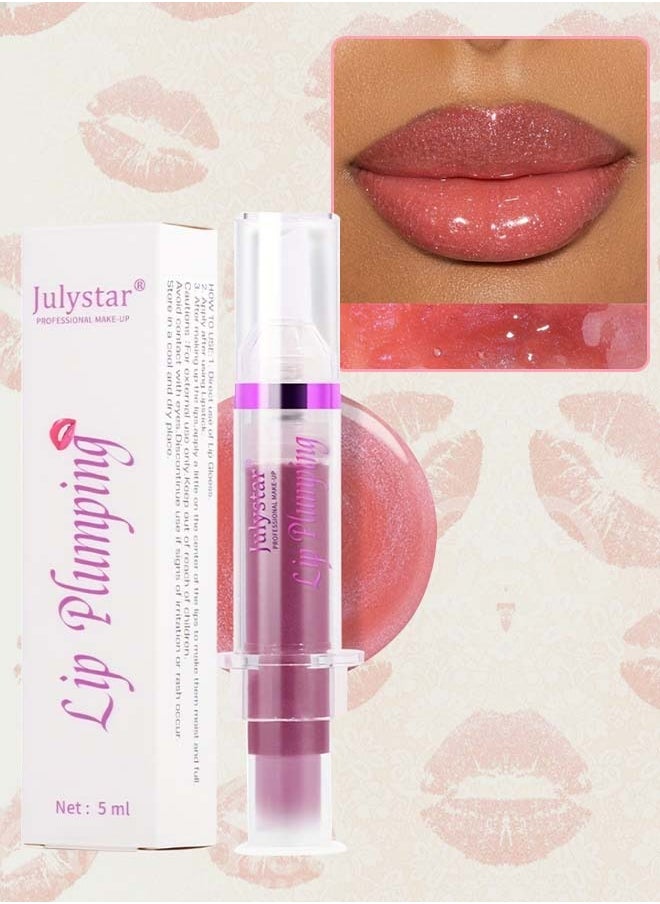 Julystar - Lip Plumping Booster Spicy Lip Lipstick Hydrating Lifter Gloss Volumizes & High-Shine Lip Plumper Lip Glass Mirror Lip Glaze Lip Makeup Lip Plumper for Women No.05 - Image 1