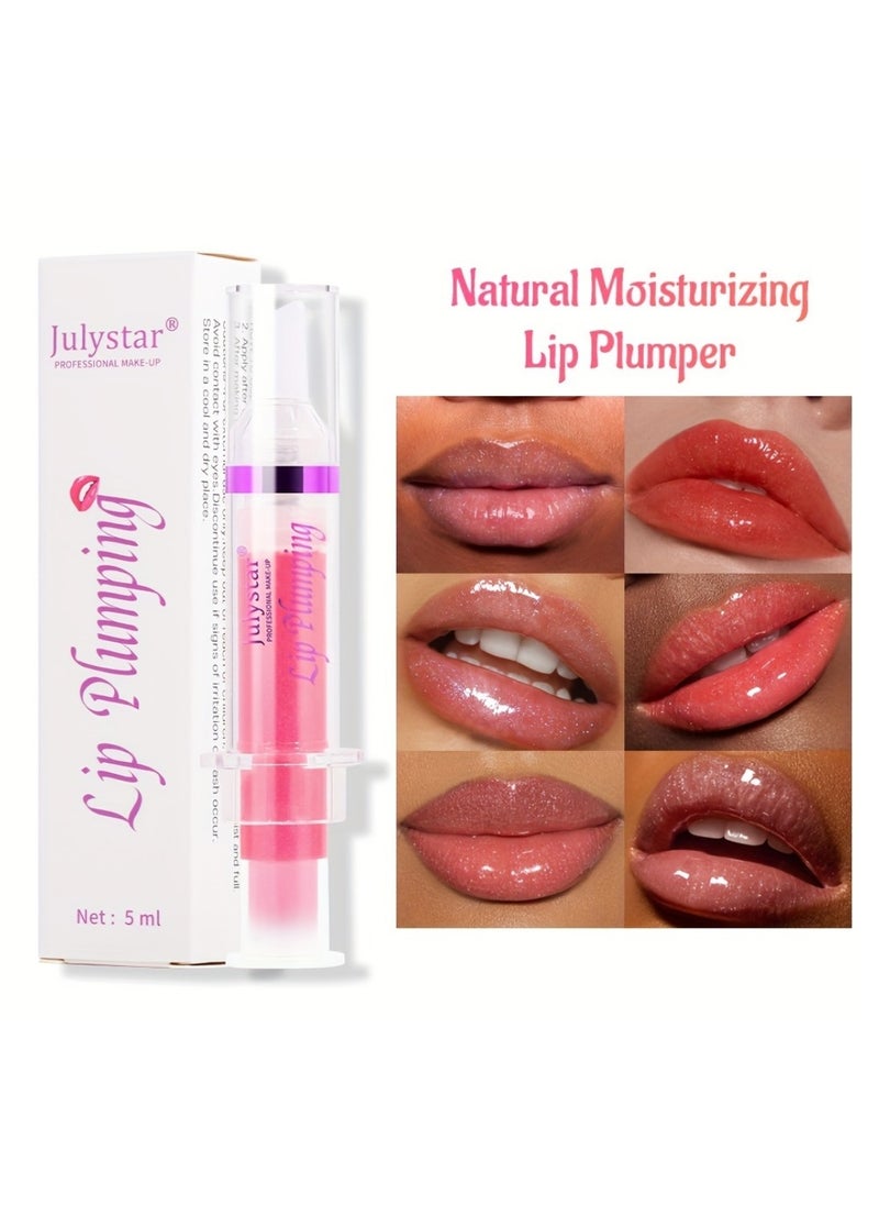 Julystar - Lip Plumping Booster Spicy Lip Lipstick Hydrating Lifter Gloss Volumizes & High-Shine Lip Plumper Lip Glass Mirror Lip Glaze Lip Makeup Lip Plumper for Women No.05 - Image 1