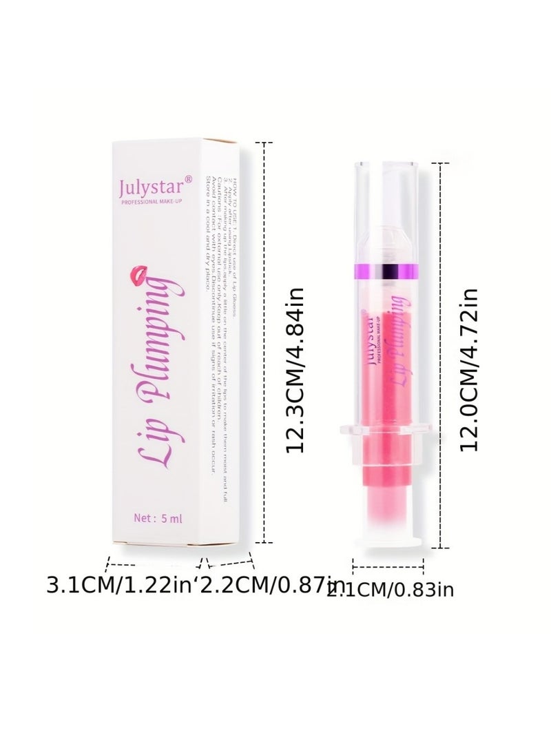 Julystar - Lip Plumping Booster Spicy Lip Lipstick Hydrating Lifter Gloss Volumizes & High-Shine Lip Plumper Lip Glass Mirror Lip Glaze Lip Makeup Lip Plumper for Women No.05 - Image 1